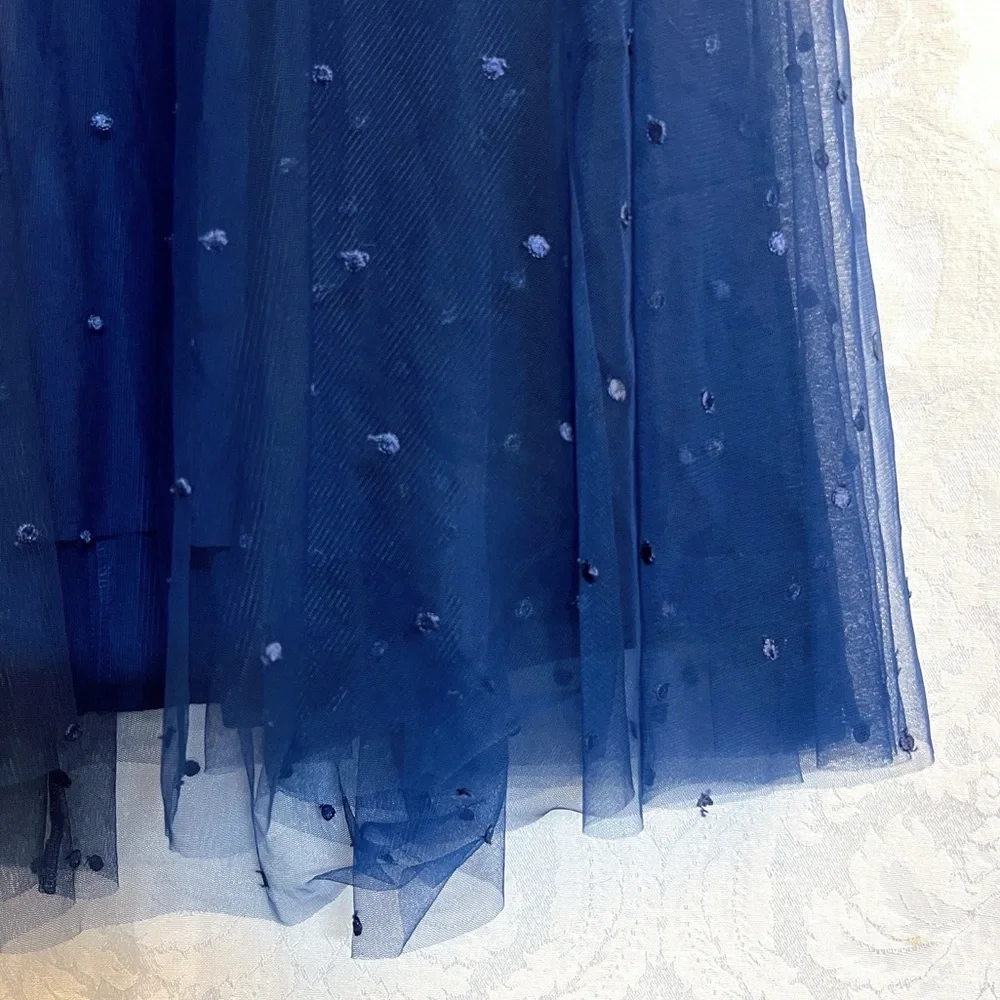 Torrid Women’s Embroidered Mesh Midi Skirt In Medieval Blue Plus Size 0X NWT - Picture 4 of 9